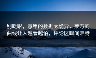 别眨眼，意甲的数据太诡异，莱万的曲线让人越看越怕，评论区瞬间沸腾