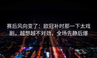 赛后风向变了：欧冠补时那一下太戏剧，越想越不对劲，全场先静后爆