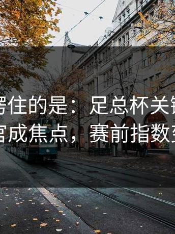 最让人愣住的是：足总杯关键节点新闻官成焦点，赛前指数变化