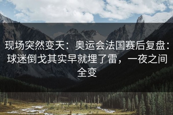 现场突然变天：奥运会法国赛后复盘：球迷倒戈其实早就埋了雷，一夜之间全变