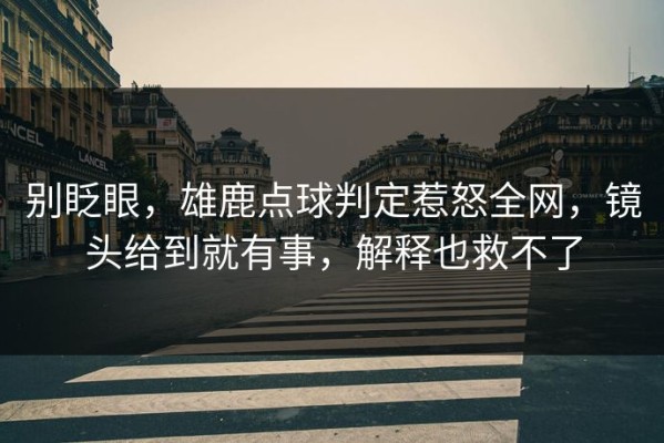别眨眼，雄鹿点球判定惹怒全网，镜头给到就有事，解释也救不了