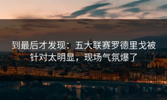 到最后才发现：五大联赛罗德里戈被针对太明显，现场气氛爆了