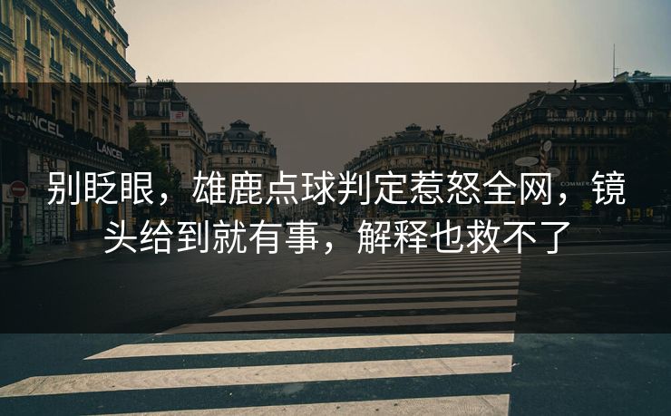 别眨眼，雄鹿点球判定惹怒全网，镜头给到就有事，解释也救不了